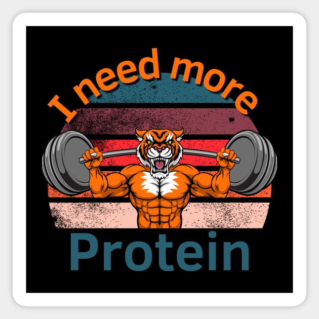 Protein Tiger Sticker by Statement-Designs